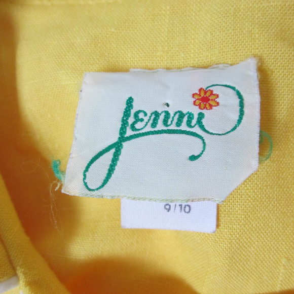 Vintage 70s yellow dress with belt Jenni - Picture 5 of 7